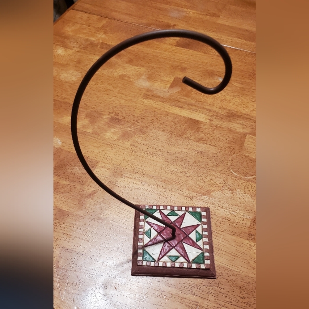 Jim Shore Mosaic Star Ornament Holder - Red and Green